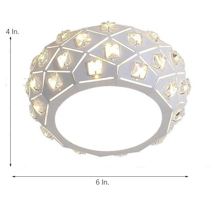 Metal Crystal Decorative LED Hallway Flush Mount Light