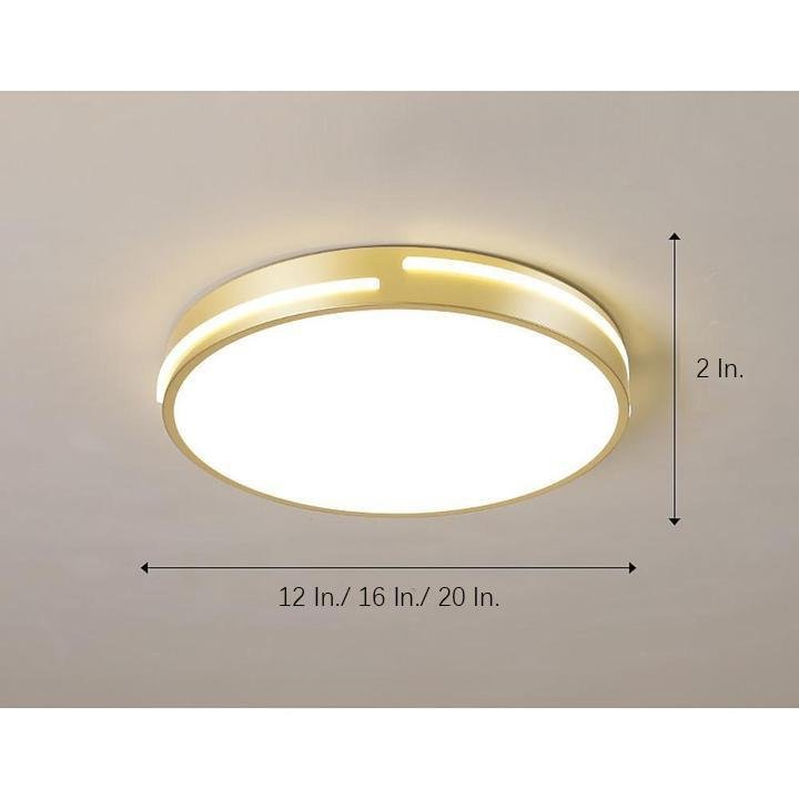 Minimalist Round Dimmable LED Gold Modern Flush Mount
