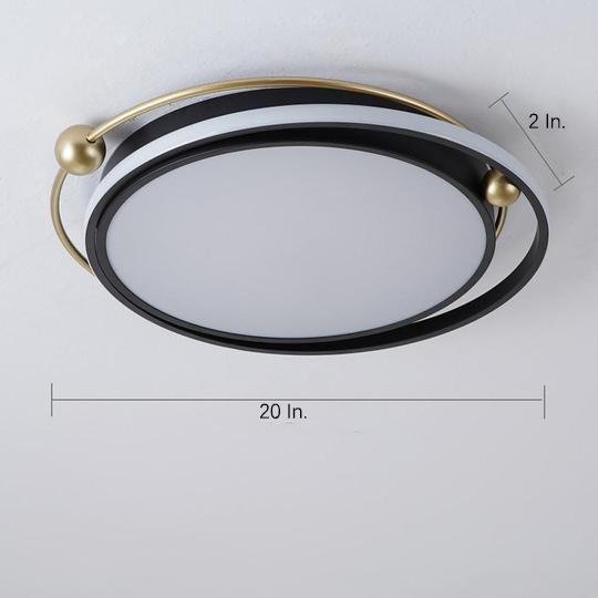 Artistic Circle Dimmable LED Black Nordic Flush Mount