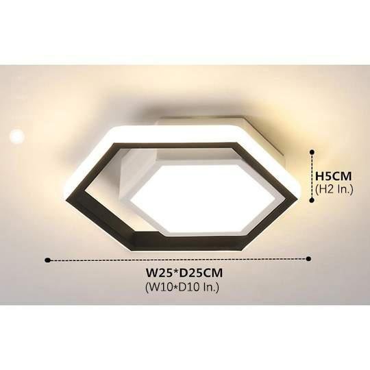 Hexagon LED Modern Flush Mount Hanging Ceiling Light