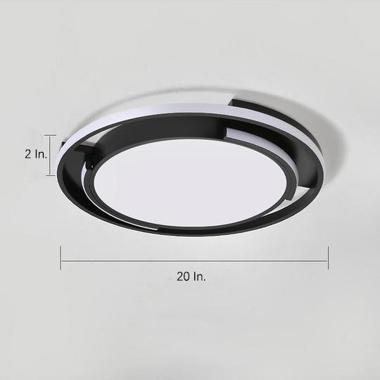 Circular Design Dimmable LED Black Nordic Ceiling Lights Flush Mount Lighting-Lighom