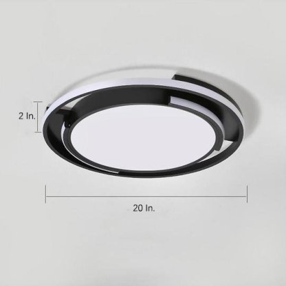 Circular Design Dimmable LED Black Nordic Ceiling Lights Flush Mount Lighting-Lighom