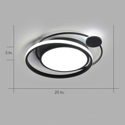 LED Offset Circles Geometric Classic Dimmable Flush Mount Ceiling Light for Bedroom-Lighom