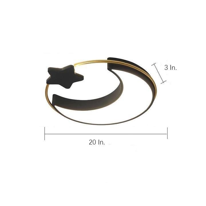 Moon Star Dimmable LED Flush Mount Kids Ceiling Light