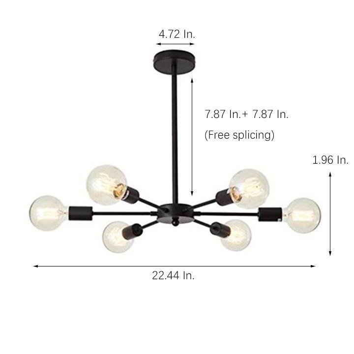 Mid-Century Sputnik Semi-Flush Bedroom Ceiling Light