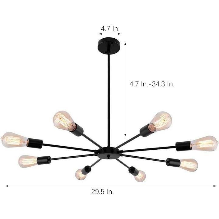 Mid-Century Sputnik Semi-Flush Bedroom Ceiling Light