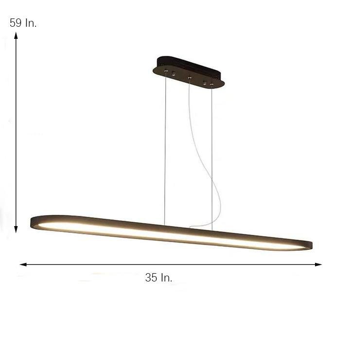 Rounded Corners Strip LED Modern Pendant Lighting Chandelier Hanging Lamp-Lighom