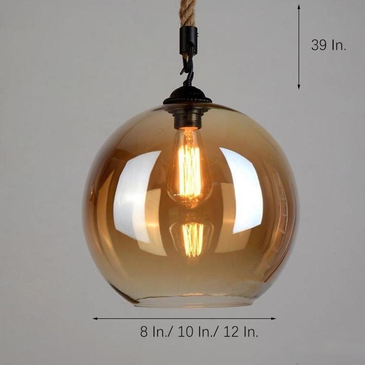 Globe glass pendant lighting for kitchen — 10" Diameter