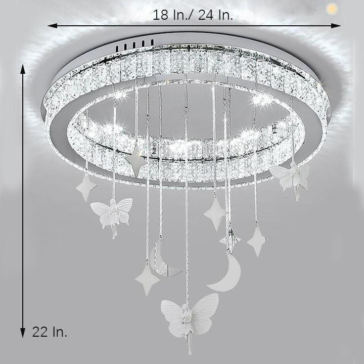Circular Metal Crystal LED Modern Chandelier
