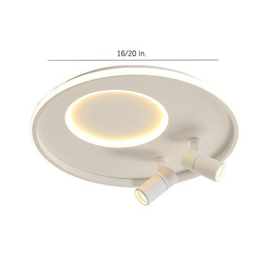 Circle Modern LED Flush Mount Ceiling Lights Dual Spotlights-Lighom