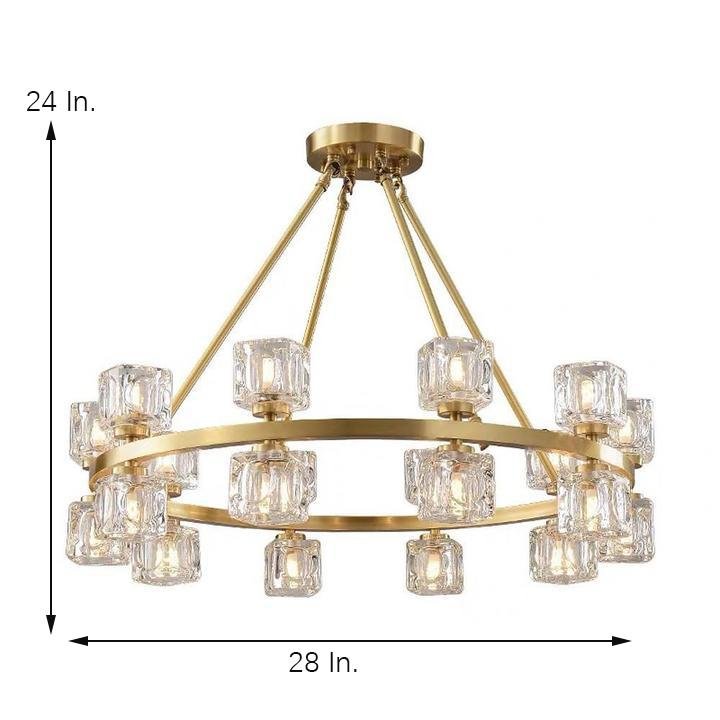 Circles Spotlights Industrial Brass LED Flush Mount Light