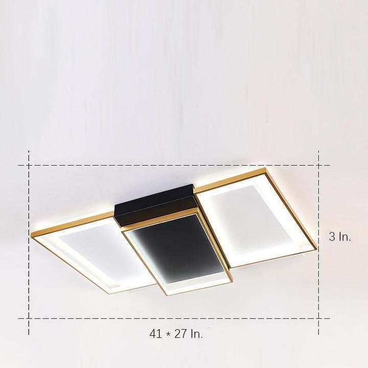 Rectangle Round LED Modern Flush Mount Chandelier