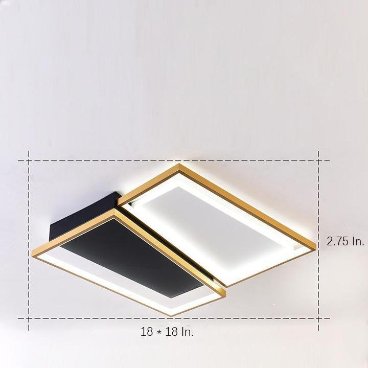 Rectangle Round LED Modern Flush Mount Chandelier