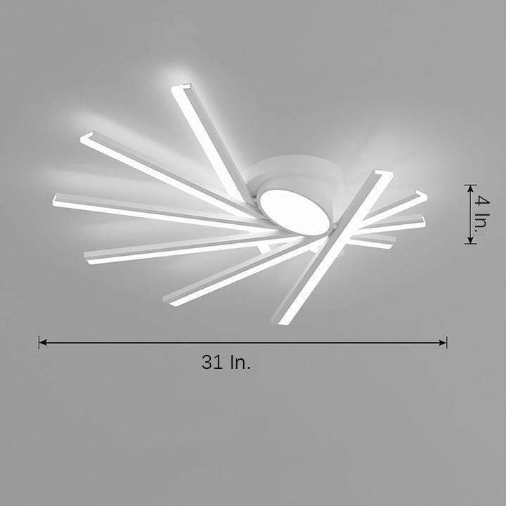 Creative Linear Oval Sticks LED White Modern Flush Mount Ceiling Light-Lighom