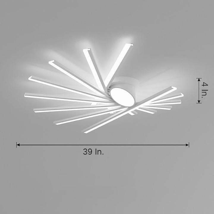 Creative Linear Oval Sticks LED White Modern Flush Mount Ceiling Light-Lighom