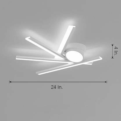 Creative Linear Oval Sticks LED White Modern Flush Mount Ceiling Light-Lighom