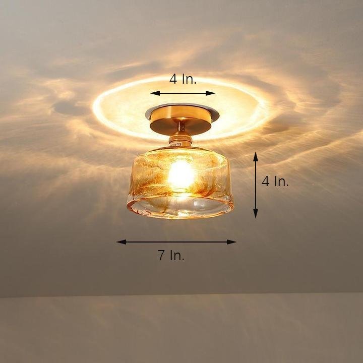 Creative Glass Lantern LED Electroplated Modern Pendant Light Ceiling Lights-Lighom