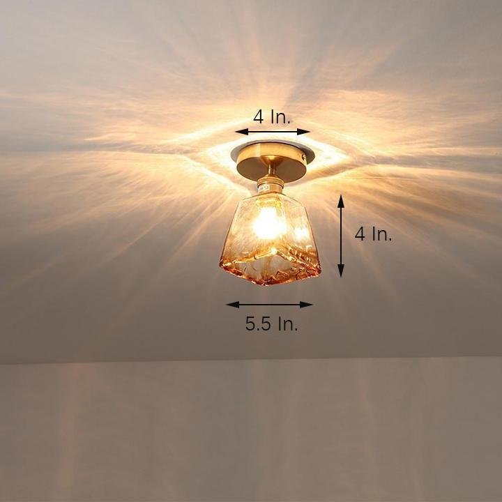 Creative Glass Lantern LED Electroplated Modern Pendant Light Ceiling Lights-Lighom