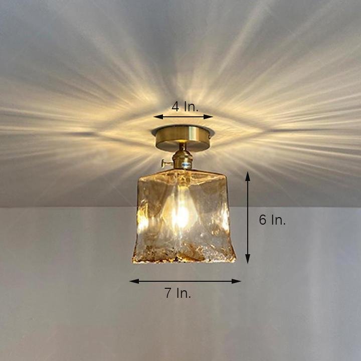 Creative Glass Lantern LED Electroplated Modern Pendant Light Ceiling Lights-Lighom