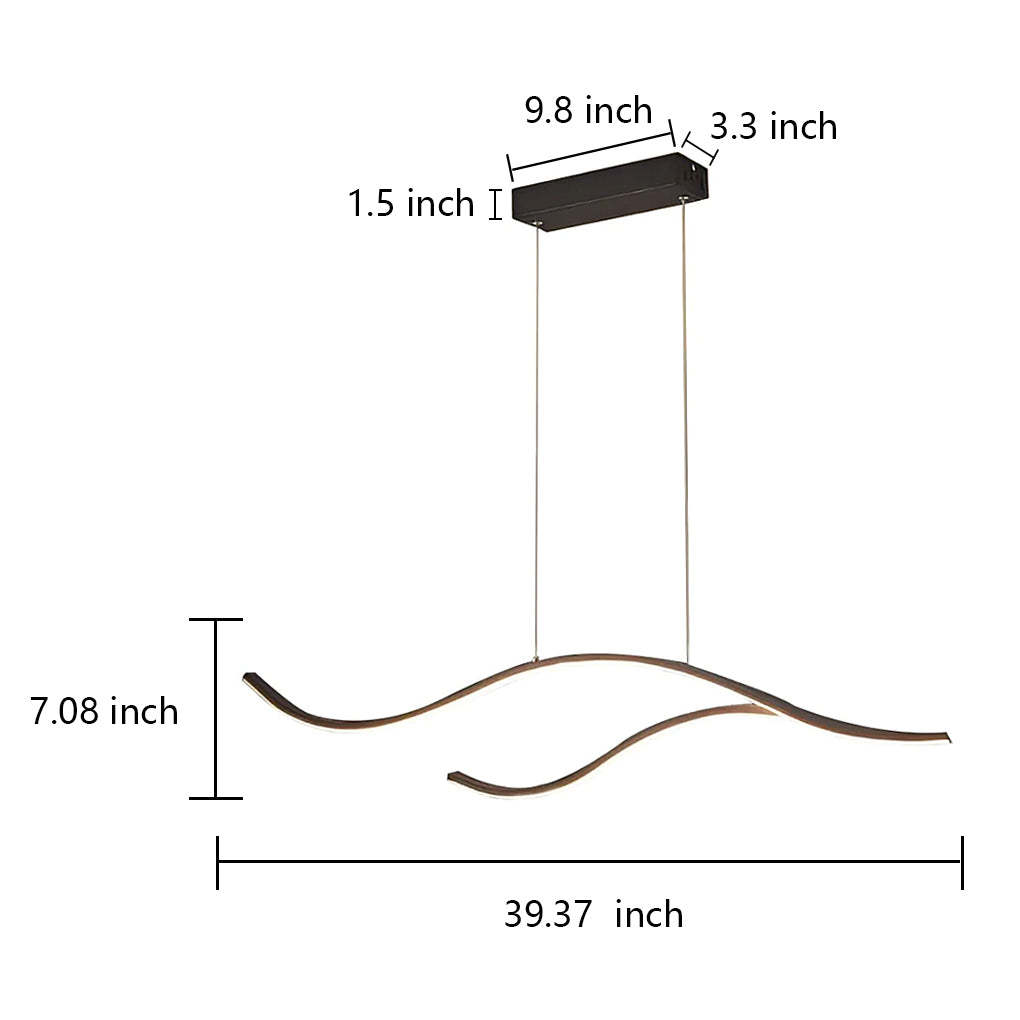 Wave Linear Branch LED Island Pendant