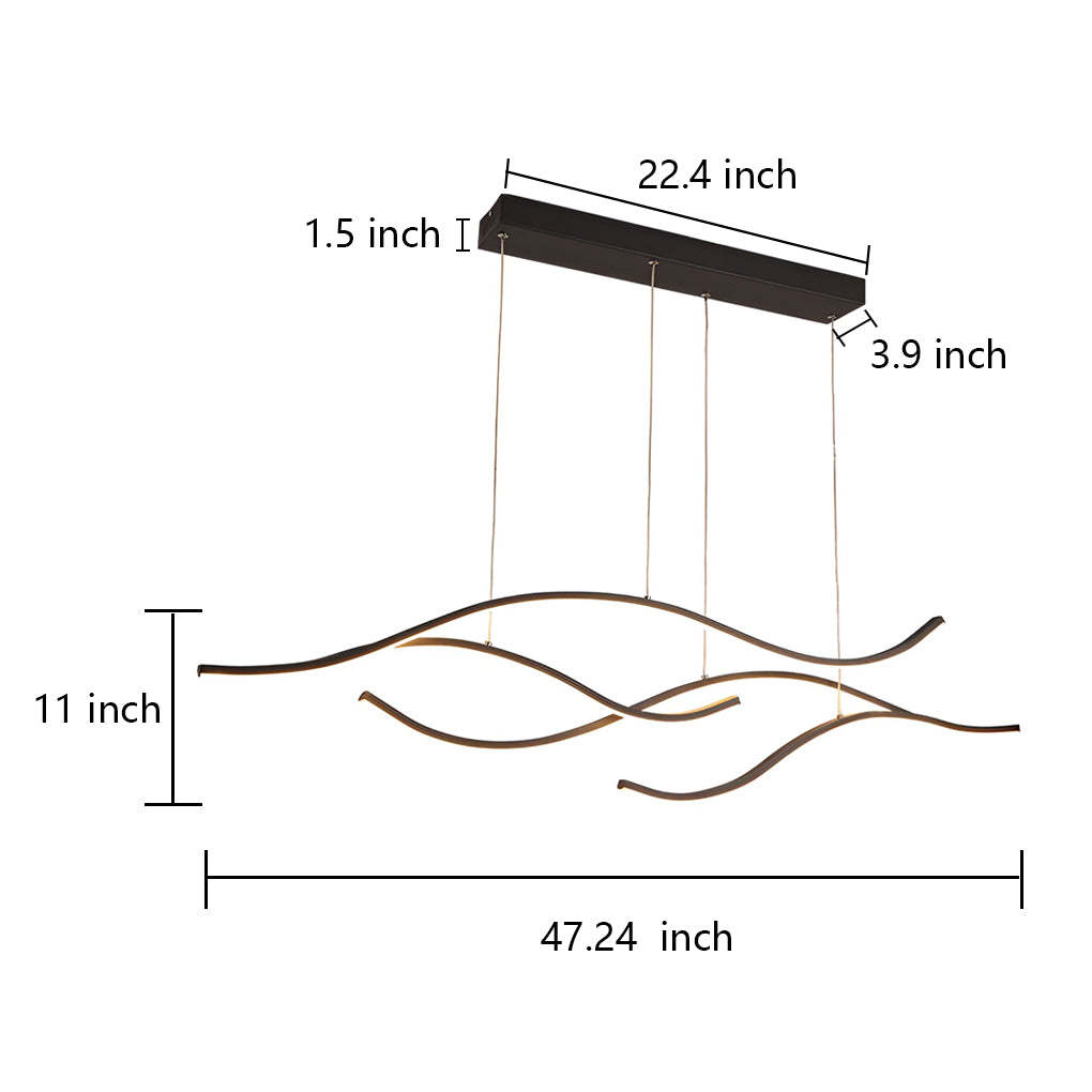 Wave Linear Branch LED Island Pendant