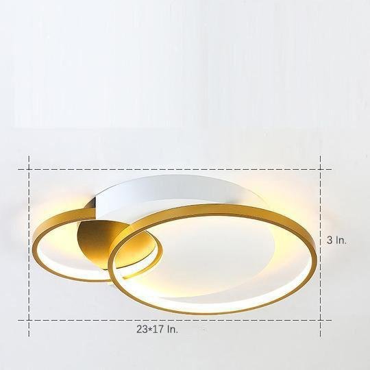Wood nordic multi-square circular semi-flush mount light
