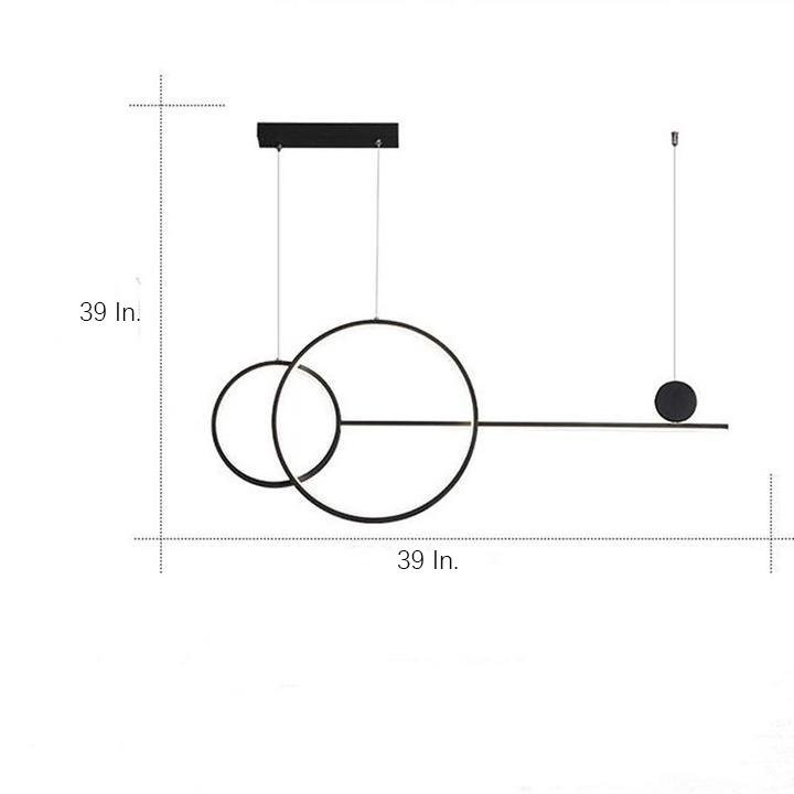 Large Small Circle With Linear Pendant Lighting Modern LED Kitchen Lighting-Lighom