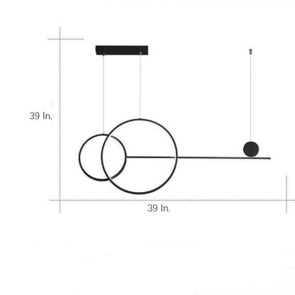 Large Small Circle With Linear Pendant Lighting Modern LED Kitchen Lighting-Lighom