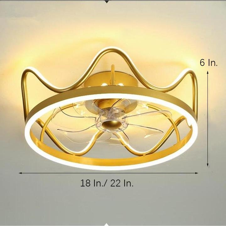 Crown Gold Black Ceiling Fan