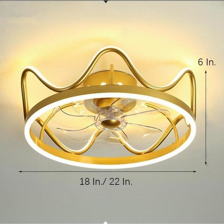 Crown Gold Black Ceiling Fan