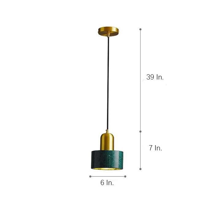 Minimalist Cylindrical Electroplated Copper LED Modern Pendant Lighting-Lighom