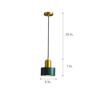 Minimalist Cylindrical Electroplated Copper LED Modern Pendant Lighting-Lighom