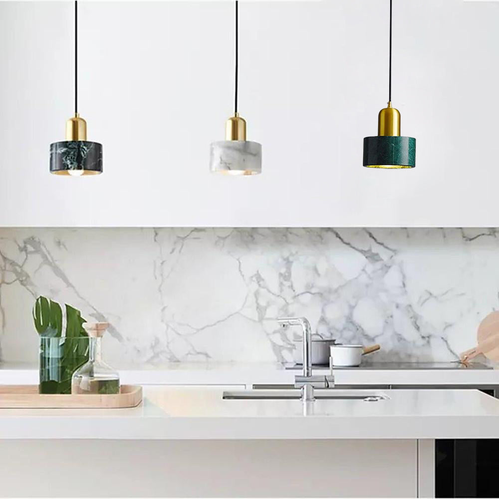 Minimalist Cylindrical Electroplated Copper LED Modern Pendant Lighting-Lighom