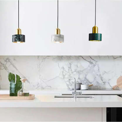 Minimalist Cylindrical Electroplated Copper LED Modern Pendant Lighting-Lighom