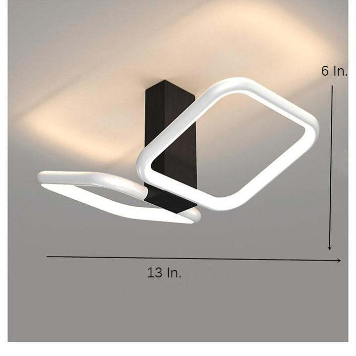 Squares Reflective Gold Flush Mount Light LED Ceiling Light-Lighom