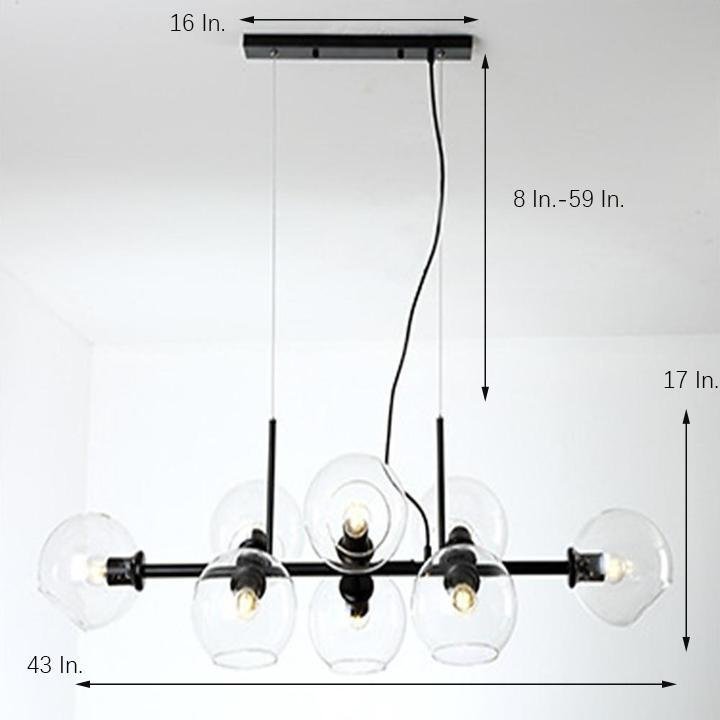 Globe Nordic Glass Bubble Chandelier Metal Industrial Chandelier Ceiling Lights-Lighom
