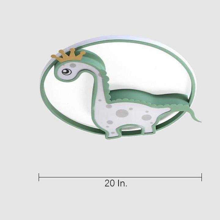 Circle Dinosaur Novelty LED Flush Mount Ceiling Light Baby Kids Lights for Bedroom-Lighom