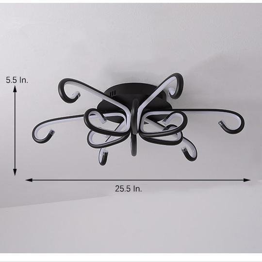 Modern Artistic Octopus Curved LED Flush Mount Light