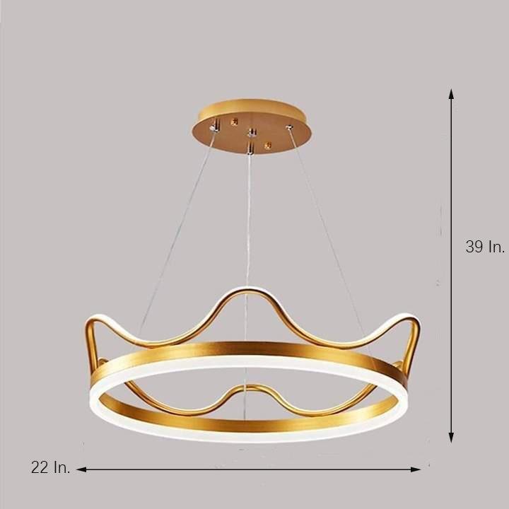 Dimmable Round Crown LED Ring Chandelier
