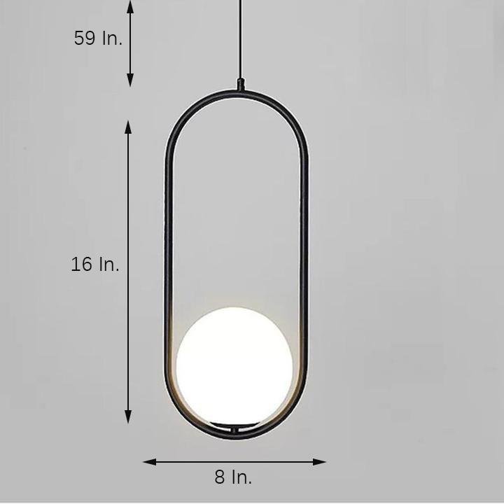 Glass Globe Black Modern Island Pendant