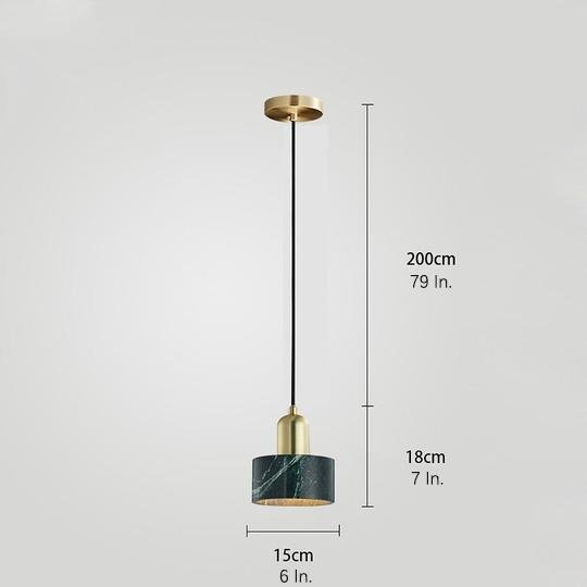 Cylindrical Electroplated Metal Resin LED Modern Pendant Lighting-Lighom