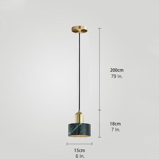 Cylindrical Electroplated Metal Resin LED Modern Pendant Lighting-Lighom