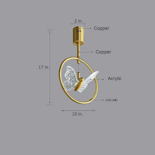 Butterfly Ring Nordic Acrylic Mount Ceiling Light