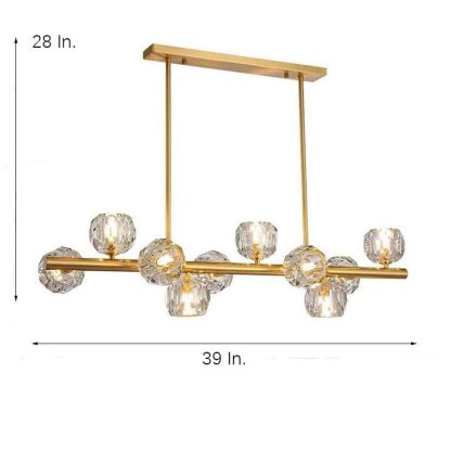 Metal Crystal Flush Mount Ceiling Light Globe Cluster LED Light-Lighom