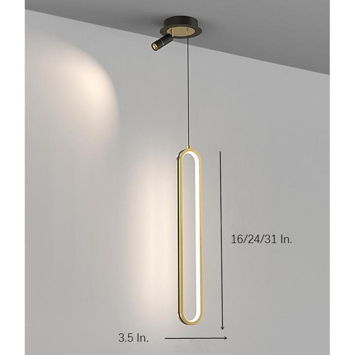 Rounded Rectangular LED Modern Pendant Light Hanging Lamp Island Lights-Lighom