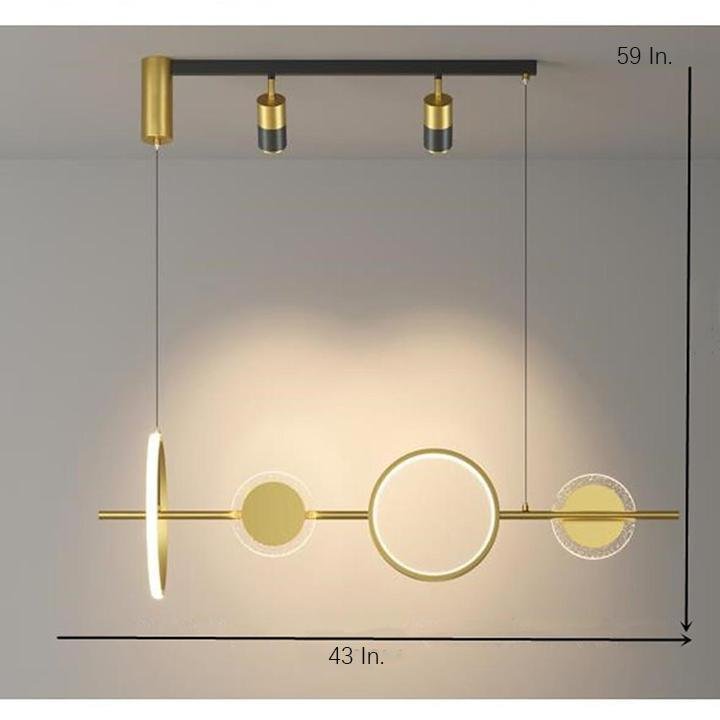 Artistic Circle Linear LED Modern Kitchen Pendant Chandelier