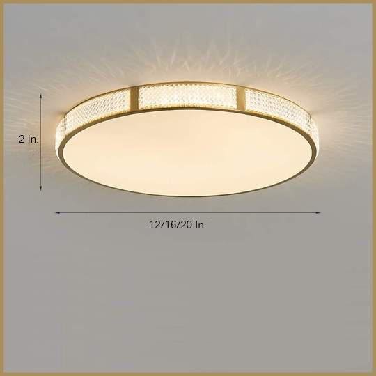 Lighom circular acrylic flush mount lighting for bedroom — 12" Diameter / Set of 2