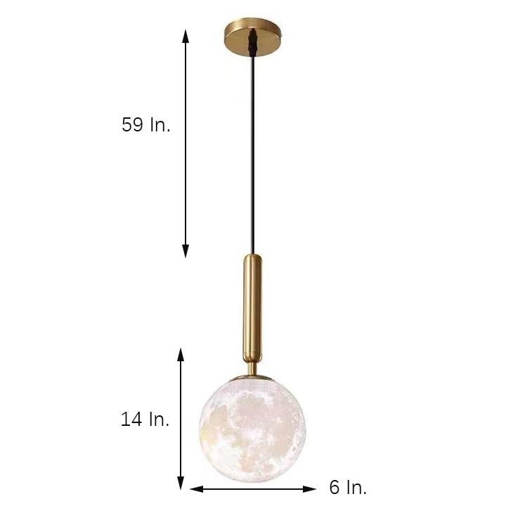 Modern Cylinder Globe Metal Acrylic Pendant