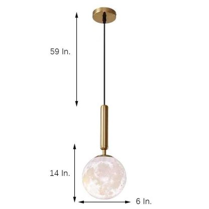 Modern Cylinder Globe Metal Acrylic Pendant