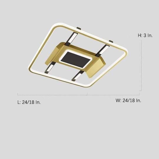 Square Metal Dimmable LED Modern Ceiling Lights Flush Mount Lighting-Lighom